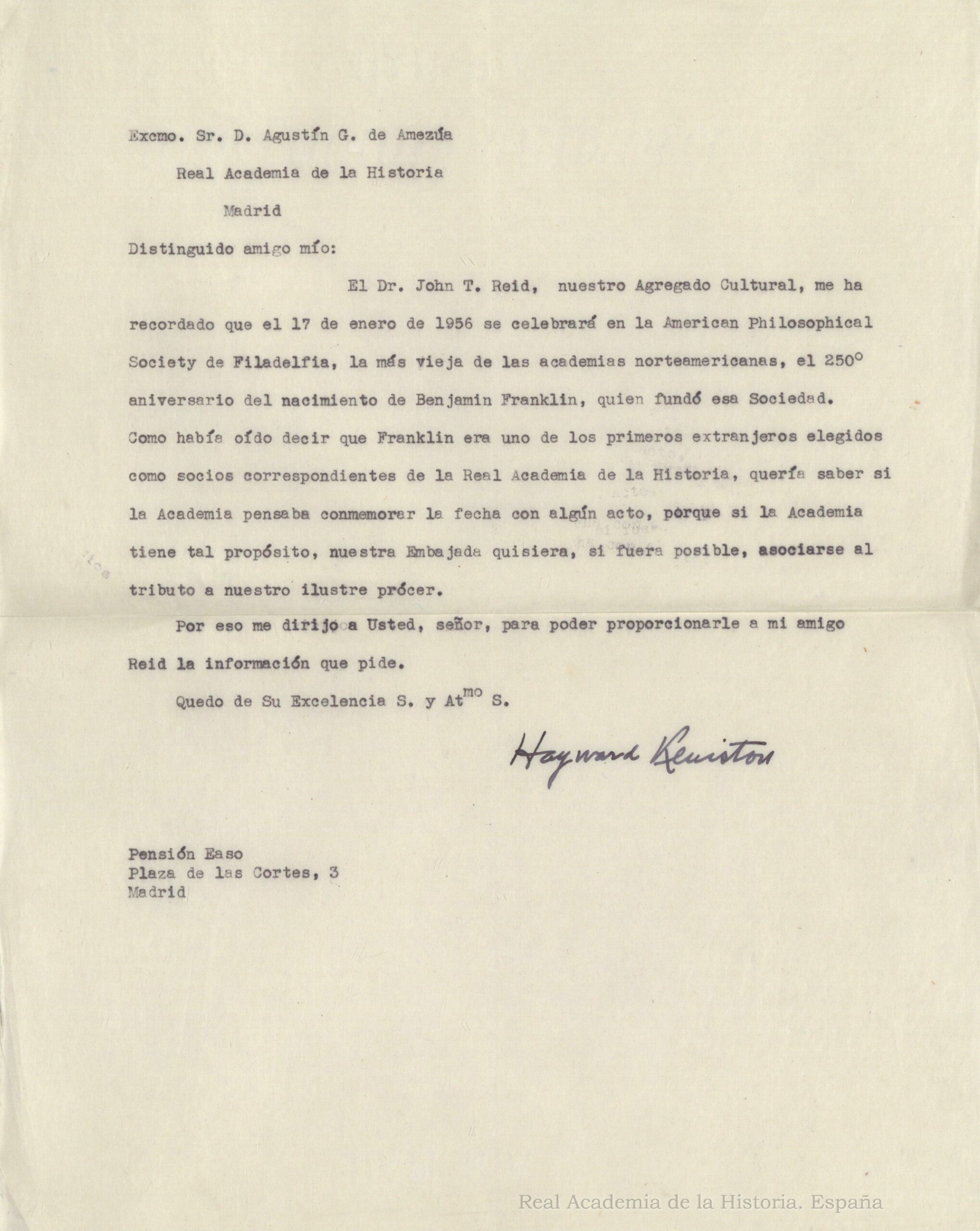 0. Carta de nuestro Correspondiente en Michigan Hayward Keniston