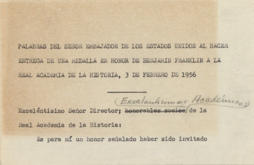 Palabras del Señor Embajador de los Estados Unidos